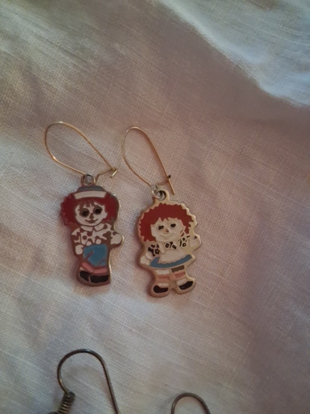 Vintage Raggety Ann  Character Drop Earrings - Unbranded